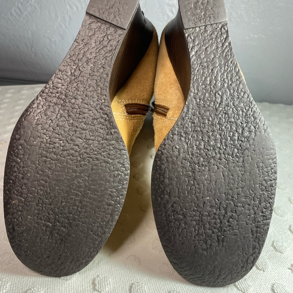 Vintage Yellow Box Womens Suede Dime Boots Wedge Heel Mid-Calf - Picture 9 of 16